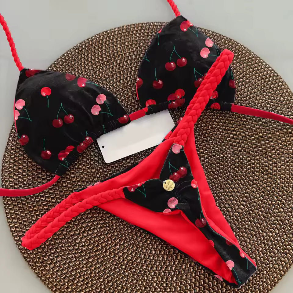 Cherry Print Bikini Set